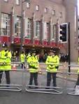 Nervous guests arrive at the Phil behind police lines