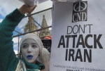 A 'Don't Attack Iran' poster somehow slipped out