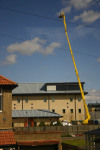We're watching you - CCTV attached to crane watching demonstration