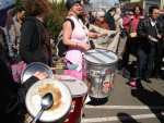 the Samba Band accompanied by pots and pans