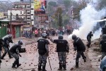 Police and protesters clash at Kalanki