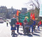 Scottish Green Party MSP Mark Ballard with his baby Adam