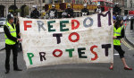 Freedom to Protest Banner.