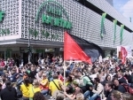 Duesseldorf: street blockade