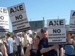 Protesters at AXE demo