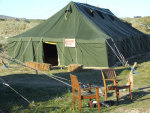 Our new marquee, the meeting place and cinema