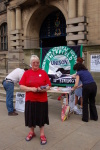 Stall outside Sheffield Town Hall