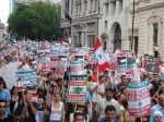 Demonstrators were united in their condemnation of Israeli aggression.