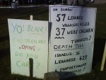 Placards on the roadside