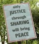 Only justice through sharing will bring peace