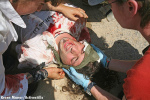 israeli activist hit by rubber bullet during demonstration in bil'in (west bank)