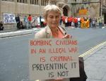 Bombing civilians in an illegal war is criminal, preventing it is not