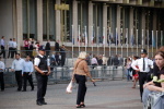 People leaving the Embassy for the official event