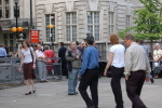 Protesting in sight of the people attending the official event