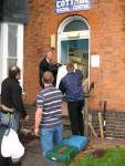 bailiffs finally get access and start un-barricading the front door