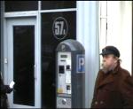 Peter Lazenby outside the mailboxes not his hammer and sickel badge