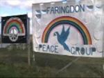 Banners on the fence, visible from the A34