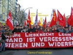 the left party (former SED in GDR) remembers to Luxemburg Liebknecht Lenin