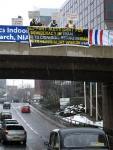 Banner drop on a busy arterial road in Birmingham