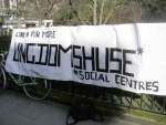 'London for more social centrers' banner