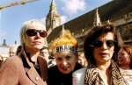 From left, Annie Lennox, Vivienne Westwood and Bianca Jagger