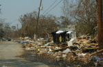 More debris that is what is left of a home in Gulfport, Mississippi 2005.