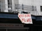 Banner drop from roof ledge