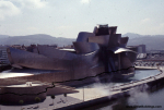 Guggenheim Museum, Bilbao, with line marking 7m above sea level