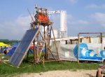 solar-powered shower at camp Reddelich