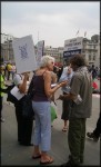 Several fundamentalist christians turned up to Trafalgar to supprot Israel.