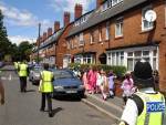 Stewards and Police occupied the road