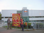 CWU banner at the picket of the main sorting office in Birmingham