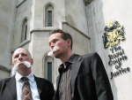 John Stewart and Leo Murray outside the High Court today