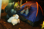On the car park - night time. Elliot the rabbit had a great time.