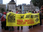 around 20 people gathered in George Square