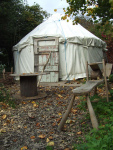 A yurt provides some covered space for groups to meet