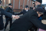Police push Pauline Campbell away 3