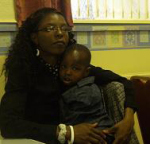 Rebecca Lutayakamya and her son Darren from Uganda