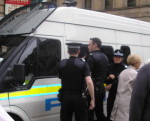 BNP members were taken away in a police van