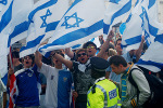 Chanting Israeli supporters...