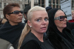 Women in black at rally in Parliament Square