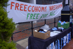 Freeconomy stall and banner