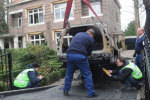 Burned down car of NYSE Euronext official in Wassenaar, the Netherlands