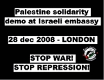 Solidarity with Palestine Protest, Israeli Embassy - animate gif