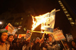 The Israeli flag burns again.