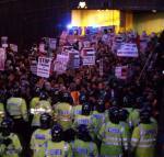 Cops finally allow demo out of Piccadilly underpass