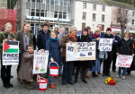 Posing for a press shot, with our MPs in the middle.