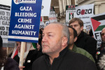 George Galloway in the crowd listening to speeches