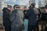 Police stop and search one protester
