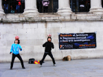 Street entertainers assist